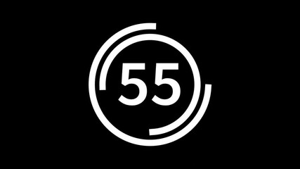60 second countdown timer with white circle animation perfect for presentations, websites, apps, deadlines, and digital marketing projects 
