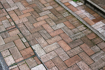 Pavement brickwork in Tokyo Japan