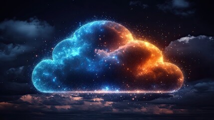 Obraz premium Glowing Cloud Computing Network.