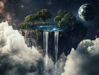 Floating Island in Space