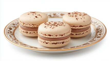 Fototapeta premium Macarons sweet treats on plate