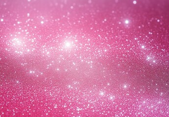 Obraz premium Close-up view of sparkling pink glitter with bright reflective light spots creating a shimmering and festive atmosphere