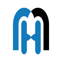 hm letter icon Logo alphabet vector design.