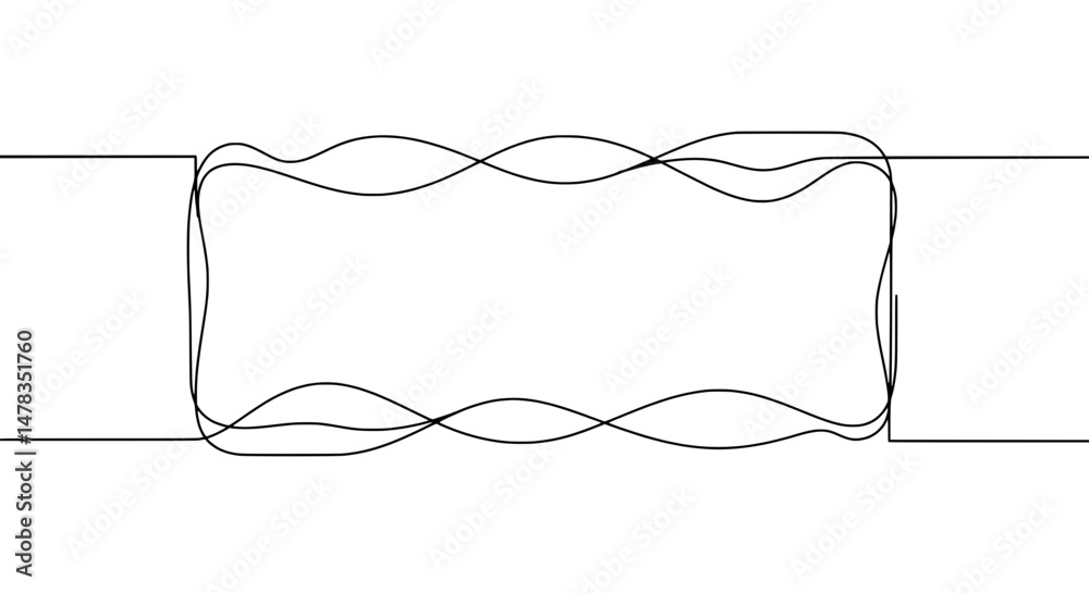 Fototapete Abstract Wave Frame: A minimalist design featuring an abstract wave frame, perfect for adding a touch of modern elegance to your projects.