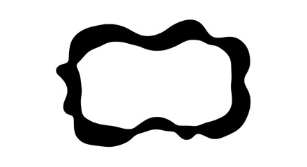 Abstract Organic Shape: A bold, black organic shape with a unique, irregular outline encloses a blank, transparent interior.