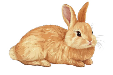 Adorable Golden Rabbit Sitting Calmly On Black Background And Sweet Appearance