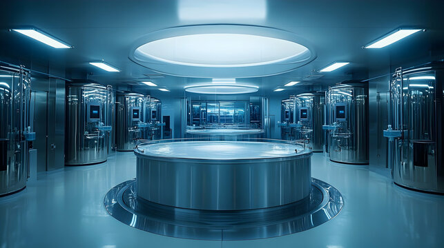 Immersive cryosleep environment depicting advanced technology and solitude