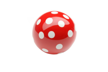 Explore the Spherical, a red sphere with white dots on black background.