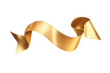 Elegant Golden Ribbon Unfolds Smoothly, Symbol of Achievement and Festive Celebration