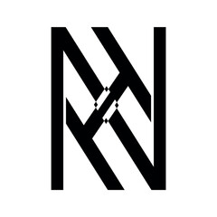 Hn letter icon Logo alphabet vector design.