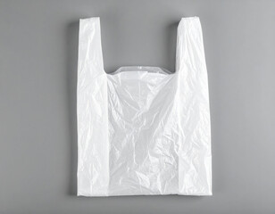 Stark white plastic bag, its texture testament to its manufactured origins, stands as simple yet functional item