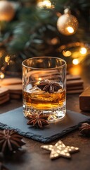 Whiskey with Christmas, and Festive Drink.