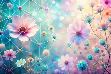 Obraz premium Atomic Flower Garden Wallpaper: Subtle Radioactive Floral Design