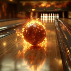 Bowling ball on fire