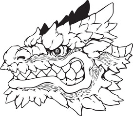 竜頭のラインアート