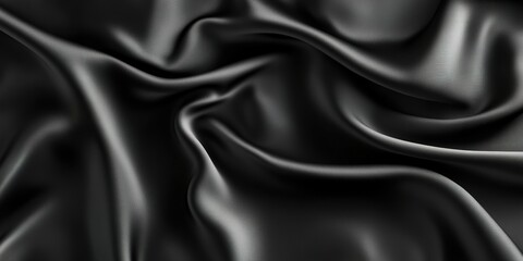 Obraz premium Dark Gray Draped Silk Fabric Texture Background