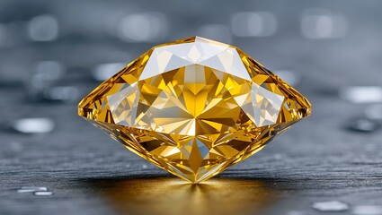 Close up of a dazzling yellow diamond sparkle