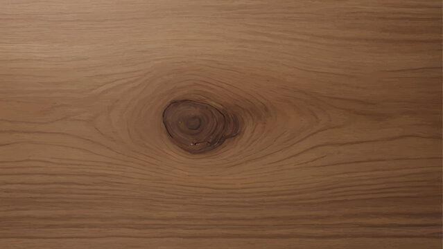 Seamless Natural Wood Texture with Center Knot, Realistic Brown Grain Background