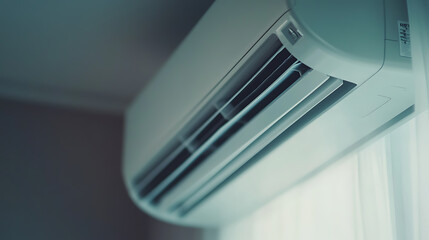 Obraz premium Wall-mounted Air Conditioning Unit in a Room