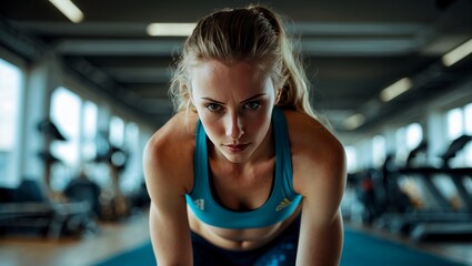 Fototapeta premium Determined disabled athlete embracing a lifestyle of strength