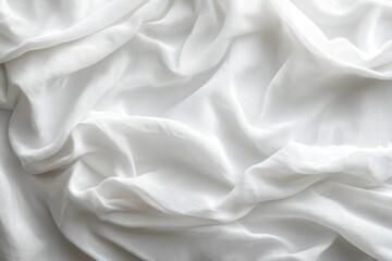 Obraz premium Soft white fabric with gentle folds and wrinkles creating a smooth, delicate texture conveying calmness and purity