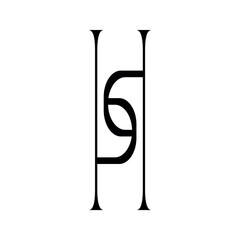Abstract letter hs logo design.