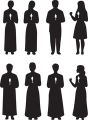Silhouette of People Holding Candles in Prayer Spiritual Worship and Remembrance Concept