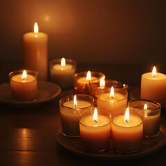 Relaxing candlelight, warm tones