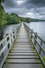 Fototapeta premium wooden bridge over the lake