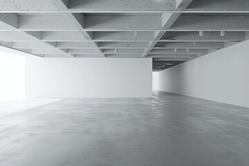 Obraz premium White open space office interior, mock up wall