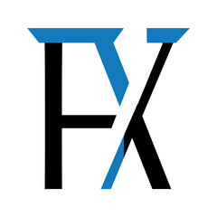 fx letter logo design, vector illustration.	