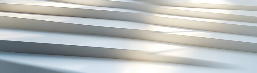 Fototapeta premium Abstract design of ascending steps in light gray tones.