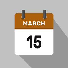 march 15 calendar icon vector month date number illustration design