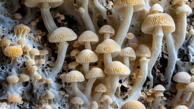 Intricate texture of fusarium euwallaceae mycelium fungus