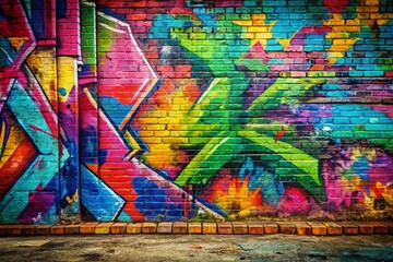 Fototapeta premium Bold Spring Graffiti Art Vintage Background - Retro Urban Wall Texture