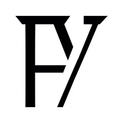 fy letter logo design, vector illustration.	