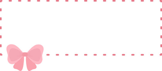 Dotted Frame with Ribbon Bow Graphic