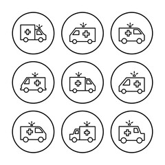 Ambulance icon vector. ambulance truck icon vector. ambulance car
