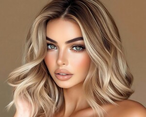 Fototapeta premium Beautiful woman, styled hair