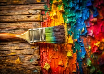 Fototapeta premium Contemporary Nature Wall Art: Abstract Paintbrush Texture on Natural Background