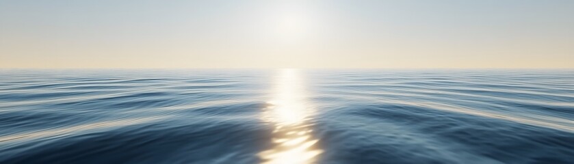 Obraz premium Serene sunlit ocean waves at dawn.
