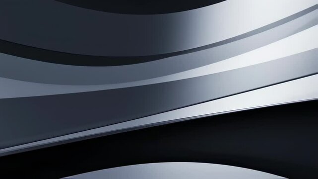 Abstract curved shapes background, flowing smooth lines, dark grey and black color