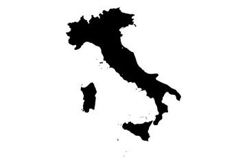 Solid Black Silhouette Map of Italy SVG | High-Resolution Vector Outline | Transparent Background | Italian Country Shape for Print, Design, and Stock Image Use | Editable Europe Map Template