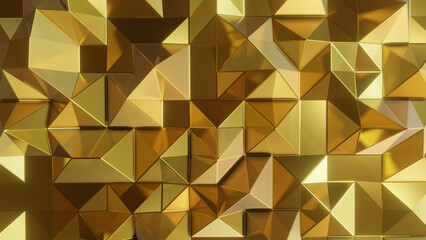 Gold abstract background. Prism. Geometry