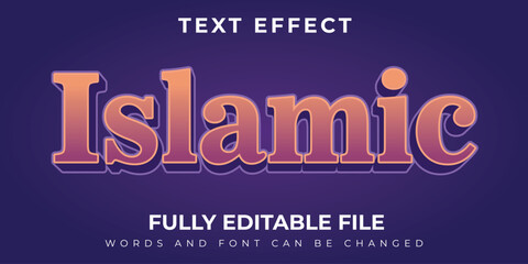 Fototapeta premium Islamic Beautiful Purple Text Effect Design
