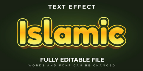 Fototapeta premium Islamic Text Effect Gradation With Green Background