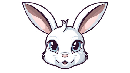Obraz premium Professional Line Color Funny Rabbit Head Animal Cartoon Illustration