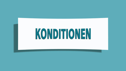 Konditionen (Conditions) - A card isolated on light green background.