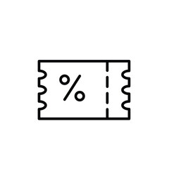 Discount coupon ticket outline icon vector design good for web or mobile app