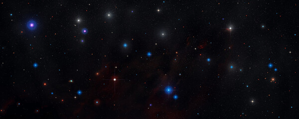 Beautiful bright blue starry sky wonder